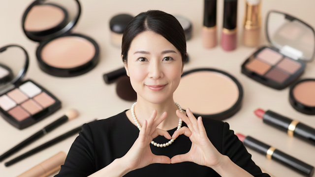 最適な化粧品を選んで適切な葬式メイクをした女性が満足している姿