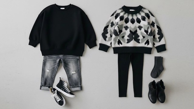 お葬式でNGなカジュアルなコーディネートとしてトレーナーとデニムや目立つ柄もののニットとスパッツ