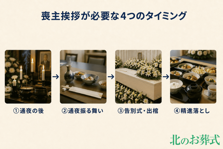 家族葬の喪主挨拶|場面ごとの例文